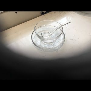 3 Pieces Vintage Glass Serving Set